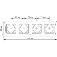 Рамка Videx BINERA срібний шовк 4 поста (VF-BNFR4H-SS) - 2