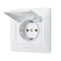 Розетка Videx BINERA 1ая із заземленням і кришкою (VF-BNSK) - 2