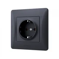 Розетка Videx BINERA 1ая із заземленням черн (VF-BNSK1G-BG) - 2