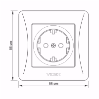 Розетка Videx BINERA 1ая с заземлением кремовая (VF-BNSK1G-CR) - Image 6