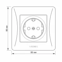 Розетка Videx BINERA 1ая с заземлением (VF-BNSK1G-W) - Изображение 6
