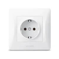 Розетка Videx BINERA 1ая с заземлением (VF-BNSK1G-W) - Изображение 1