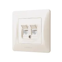 Комп'ютерна розетка Videx BINERA CAT6 + CAT6 подвійна кремова (VF-BNSK2PC6-CR) - 2