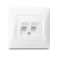 Комп'ютерна розетка Videx BINERA CAT6+CAT6 (VF-BNSK2PC6-W) - 1