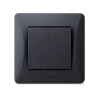 Перемикач Videx BINERA 2кл прохідний чорний графіт (VF-BNSW2P-BG) - 2