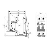 Автоматичний вимикач Videx RS4 RESIST 2п 25А С 4,5кА (VF-RS4-AV2C25) - 4