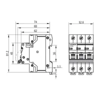Автоматичний вимикач Videx RS4 RESIST 3п 32А С 4,5кА (VF-RS4-AV3C32) - 4