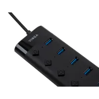 Концентратор Vinga USB3.0 to 7*USB3.0 1m cable with Switch and Power Adapter (VHA3A7B) - 5