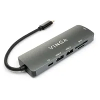 Концентратор Vinga USB Type-C 3.1 to HDMI+USB3.0+USB 2.0+SD/microSD+PD 6in1 (VHC6) - 2