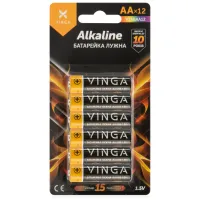 Батарейка AA LR6 Alkaline 12pcs Blister Vinga (VJABAA12) - 1