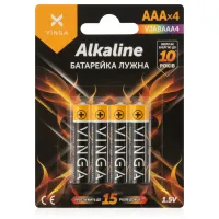 Батарейка AAA LR03 Alkaline 4pcs Blister Vinga (VJABAAA4) - 1