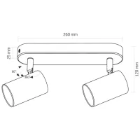 Світильник точковий Videx під лампу 2xGU10 накладний поворотний (VL-SPF05B-BPB) - Зображення 2