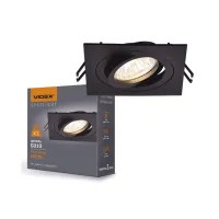 Світильник точковий Videx під лампу GU10 врізний Квадрат Чорний (VL-SPF08S-B) - Зображення 3