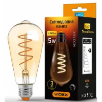 Лампочка Videx Filament ST64FASD 5W E27 2200K 220V (VL-ST64FASD-05272) - Изображение 2