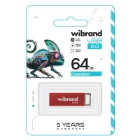 USB флеш накопичувач Wibrand 64GB Chameleon Red USB 2.0 (WI2.0/CH64U6R) - Зображення 2