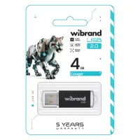 USB флеш накопичувач Wibrand 4GB Cougar BlackUSB 2.0 (WI2.0/CU4P1B) - 2