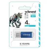 USB флеш накопичувач Wibrand 4GB Cougar Blue USB 2.0 (WI2.0/CU4P1U) - 2