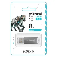 USB флеш накопичувач Wibrand 8GB Cougar Silver USB 2.0 (WI2.0/CU8P1S) - 2