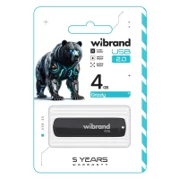 USB флеш накопичувач Wibrand 4GB Grizzly Black USB 2.0 (WI2.0/GR4P3B) - 2