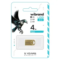 USB флеш накопичувач Wibrand 4GB Hawk Gold USB 2.0 (WI2.0/HA4M1G) - 2