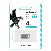 USB флеш накопитель Wibrand 4GB Hawk Silver USB 2.0 (WI2.0/HA4M1S) - Изображение 2