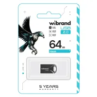 USB флеш накопичувач Wibrand 64GB Hawk Black USB 2.0 (WI2.0/HA64M1B) - 2