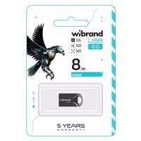 USB флеш накопичувач Wibrand 8GB Hawk Black USB 2.0 (WI2.0/HA8M1B) - Image 2