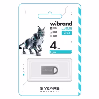 USB флеш накопитель Wibrand 4GB lynx Silver USB 2.0 (WI2.0/LY4M2S) - Image 2