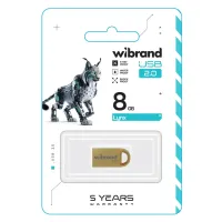 USB флеш накопичувач Wibrand 8GB lynx Gold USB 2.0 (WI2.0/LY8M2G) - 2