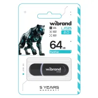 USB флеш накопичувач Wibrand 64GB Panther Black USB 2.0 (WI2.0/PA64P2B) - Зображення 2