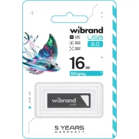 USB флеш накопичувач Wibrand 16GB Stingray Grey USB 2.0 (WI2.0/ST16U5G) - 2