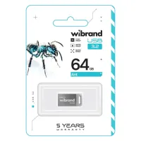 USB флеш накопичувач Wibrand 64GB Ant Silver USB 3.2 Gen 1 (USB 3.0) (WI3.2/AN64M4S) - 2