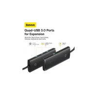 Концентратор Baseus USB 3.0 to 4xUSB 3.0 1.0m black (WKQX030101) - 5