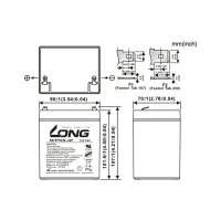 Батарея до ДБЖ Long 12В 5Ач (WPS5-12) (WPS5-12) - Изображение 2