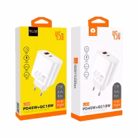 Зарядное устройство WUW C209 1xUSB-C PD45W + 1xUSB QC3.0 18W White (WUW-C209) - Image 2