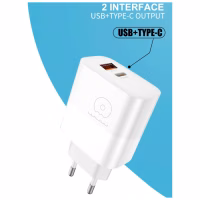 Зарядное устройство WUW C209 1xUSB-C PD45W + 1xUSB QC3.0 18W White (WUW-C209) - Image 5