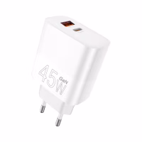 Зарядное устройство WUW C209 1xUSB-C PD45W + 1xUSB QC3.0 18W White (WUW-C209) - Image 1