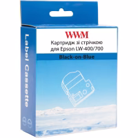 Стрічка для принтера етикеток WWM для Epson LW-400/700 18mm х 8m Black-on-Blue (WWM-SC18B) - Image 2