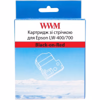 Лента для принтера этикеток WWM для Epson LW-400/700 18mm х 8m Black-on-Red (WWM-SC18R) - Image 1