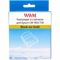 Стрічка для принтера етикеток WWM для Epson LW-400/700 18mm х 8m Black-on-Gold (WWM-SM18Z) - Image 1
