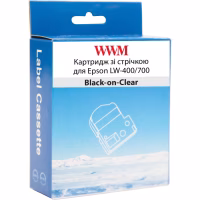 Стрічка для принтера етикеток WWM для Epson LW-400/700 18mm х 8m Black-on-Clear (WWM-ST18K) - Image 2