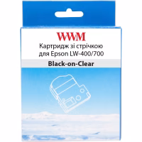 Стрічка для принтера етикеток WWM для Epson LW-400/700 18mm х 8m Black-on-Clear (WWM-ST18K) - Image 1