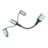 Перехідник OTG USB 3.0 AF to USB-C + Micro 5P + Lightning 0.11m 60W XoKo (XK-AC-155) - 2