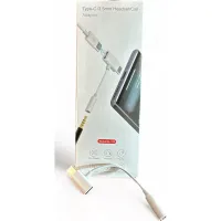 Перехідник Type-C to Type-C Jack 3.5mm white AC-202 XoKo (XK-AC-202-WH) - 3