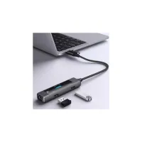 Концентратор XoKo USB-C 5-in-1 USB 3.0 + USB 2.0 + SD/TF + RJ45 100Mbps silver (XK-AC-350) - 3