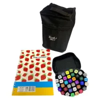 Набір маркерів Touch двосторонніх скетч маркерів 36 шт в чохлі + блокнот А5 (40 арк) в асортименті для дівчаток (XK-MRK-GRL) - Зображення 7