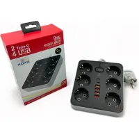 Мережевий фільтр живлення XoKo XK-SP-6-4-2-BK - 2