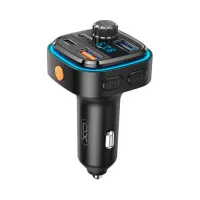 FM модулятор XO BCC08 автомобільний зарядний пристрій MP3/PD/2USB/3,1A Чорни (XO-BCC08) - 5