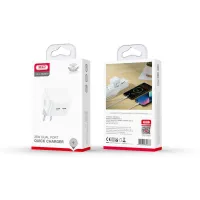 Зарядний пристрій XO QC 3.0 L102 35W/2 USB-C + cable Lightning NB113 White (XO-L102i-WH) - Зображення 4