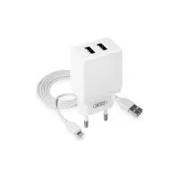 Зарядний пристрій XO L75 2USB/2.4A + Lightning White (XO-L75-L) - Зображення 1